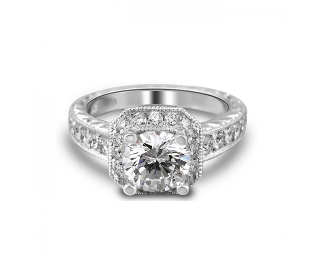 14K White Gold Sophia Halo Engagement Ring