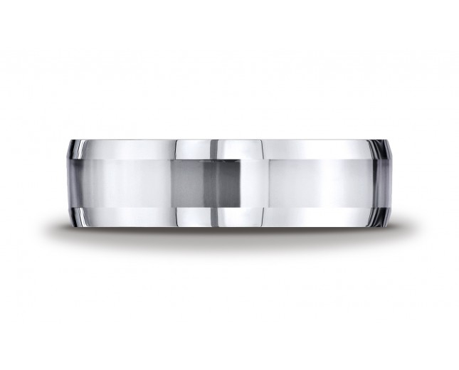 Cobaltchrome™ 7mm Comfort-Fit High Polished Beveled Edge Design Ring 