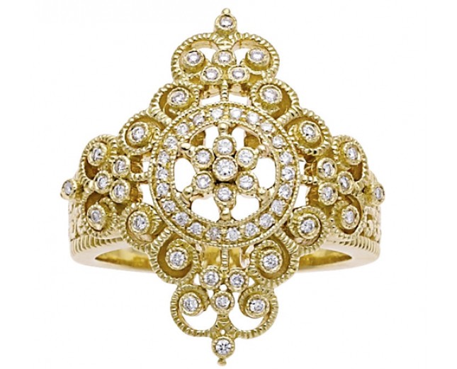 18k Yellow Gold Penny Preville Designed Diamond Ring 