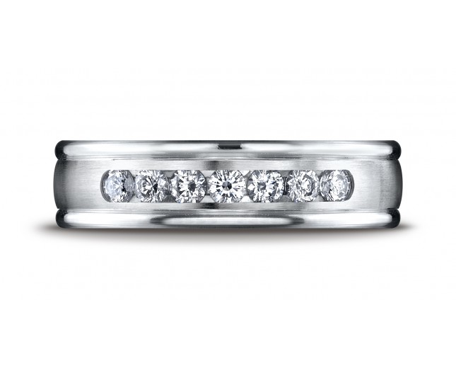 14k White Gold 6mm Comfort-Fit Channel Set 7-Stone Diamond Eternity Ring (Wed_Ring_Diamond)