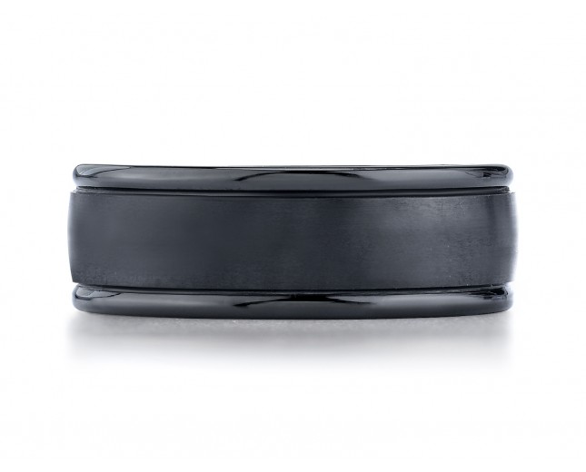Ceramic 8mm Comfort-Fit Satin-Finished Round Edge Design Ring 