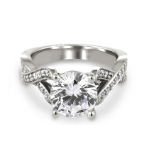 Platinum Intertwined Pave Diamond Engagement Ring