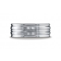 Cobaltchrome™ 8mm Comfort-Fit Satin-Finished High Polished Center & Round Edge Design Ring