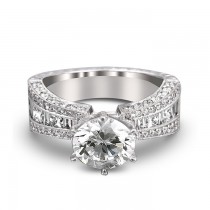 14K White Gold Vintage 6 prong ring 