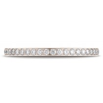 14k Rose Gold and Round Diamond 2mm Pave Set Eternity Band