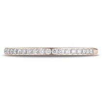 14k Rose Gold and Pave Set Round Diamond 2mm Eternity Band 