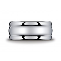 Argentium Silver 10mm Comfort-Fit High Polished Design Band 