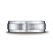 Argentium Silver 7mm Comfort-Fit Satin-Finished Design Band 