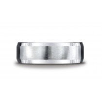 Argentium Silver Men's Wedding Ring 7mm Comfort-Fit Four-Sided Design Band