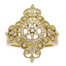 18k Yellow Gold Penny Preville Designed Diamond Ring 