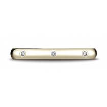 18k Yellow Gold 3mm Comfort-Fit Burnish Set 8-Stone Diamond Eternity Ring (.16ct) (Wed_Ring_Diamond)