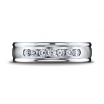 14k White Gold 6mm Comfort-Fit Channel Set 7-Stone Diamond Eternity Ring (Wed_Ring_Diamond)