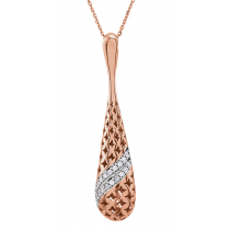 14k Rose Gold Teardrop - Shaped Diamond Pendant