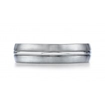 Titanium 6mm Comfort-Fit Satin-Finished Center Concaved Cut Design Ring 