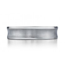 Titanium 6mm Comfort-Fit Satin-Finished Concave Design Ring 