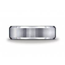 Titanium 7mm Comfort-Fit Satin-Finished Beveled Edge Design Ring 