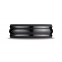 Black Titanium 7.5mm Comfort-Fit High Polished Design Ring 