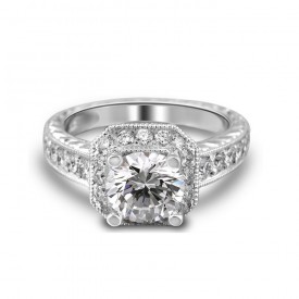 14K White Gold Sophia Halo Engagement Ring