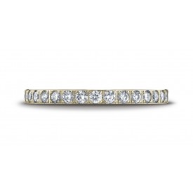18k Yellow Gold 2mm Pave Set  Eternity Ring