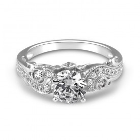 14 White Gold Paisley Fancy Solitaire Engagement Ring