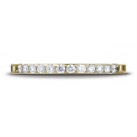 14k Yellow Gold 2mm high polish Shared Prong 12 Stone Diamond Ring (.24)