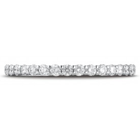 14k White Gold 2mm high polish Shared Prong  Diamond Eternity Ring 
