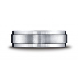 Argentium Silver 7mm Comfort-Fit Satin-Finished Design Band 