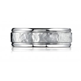 Cobaltchrome Men's Wedding Ring 7mm Comfort-Fit Hammered-Finished Design Ring
