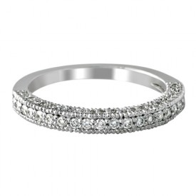 14k White Gold Round Diamonds Antique Inspired Wedding Ring