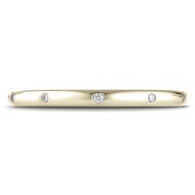 14k Yellow Gold 2mm  Comfort-Fit Burnish Set 8-Stone Diamond Eternity Ring (.10ct)
