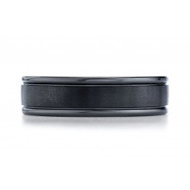 Ceramic 6mm Comfort-Fit Satin-Finished Round Edge Design Ring 