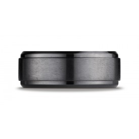 Black Titanium 9mm Comfort-Fit Satin-Finished Stair-Step Edge Design Ring 
