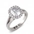 18K White Gold Split Shank Cushion Halo Engagement Ring