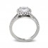 18K White Gold Split Shank Cushion Halo Engagement Ring