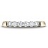 14k Yellow Gold 3mm high polish Shared Prong 6 Stone Diamond Ring (.48)