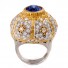 Eleanor Tanzanite and Diamond Ring in 18K Yellow and White Gold