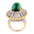 Lorenza Green Tourmaline and Diamond Ring in 18K Yellow and White Gold