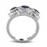 14K White Gold Vintage Three Stone Sapphire Engagement Ring