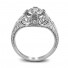 14K White Gold Elizabeth Engraved Diamond Engagement Ring
