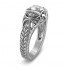 14K White Gold Vintage Filigree Solitaire Engagement Ring Round Diamond