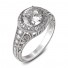 14K White Gold Antique Halo Diamond Engagement Ring