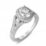 14K White Gold Victoria Vintage Halo Diamond Engagement Ring