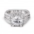 Platinum Hand Engraved Pave Milgrain Engagement Ring