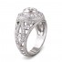 14 White Gold Antique Filigree Engraved Pave Engagement Ring 