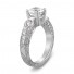 14K White Gold Two Pear in Milgrain Edging Engagement Ring