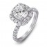 Platinum Halo Pave Diamond Engagement Ring