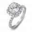 Platinum Halo Pave Diamond Engagement Ring