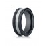 Ceramic 8mm Comfort-Fit Satin-Finished Concave Silver Inlay Design Ring 