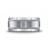 Argentium Silver 10mm Comfort-Fit Satin-Finished Rope Edge Design Band 