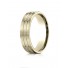 14k Yellow Gold 6mm Comfort-Fit Satin-Finished with Parallel Center Cuts Carved Design Band